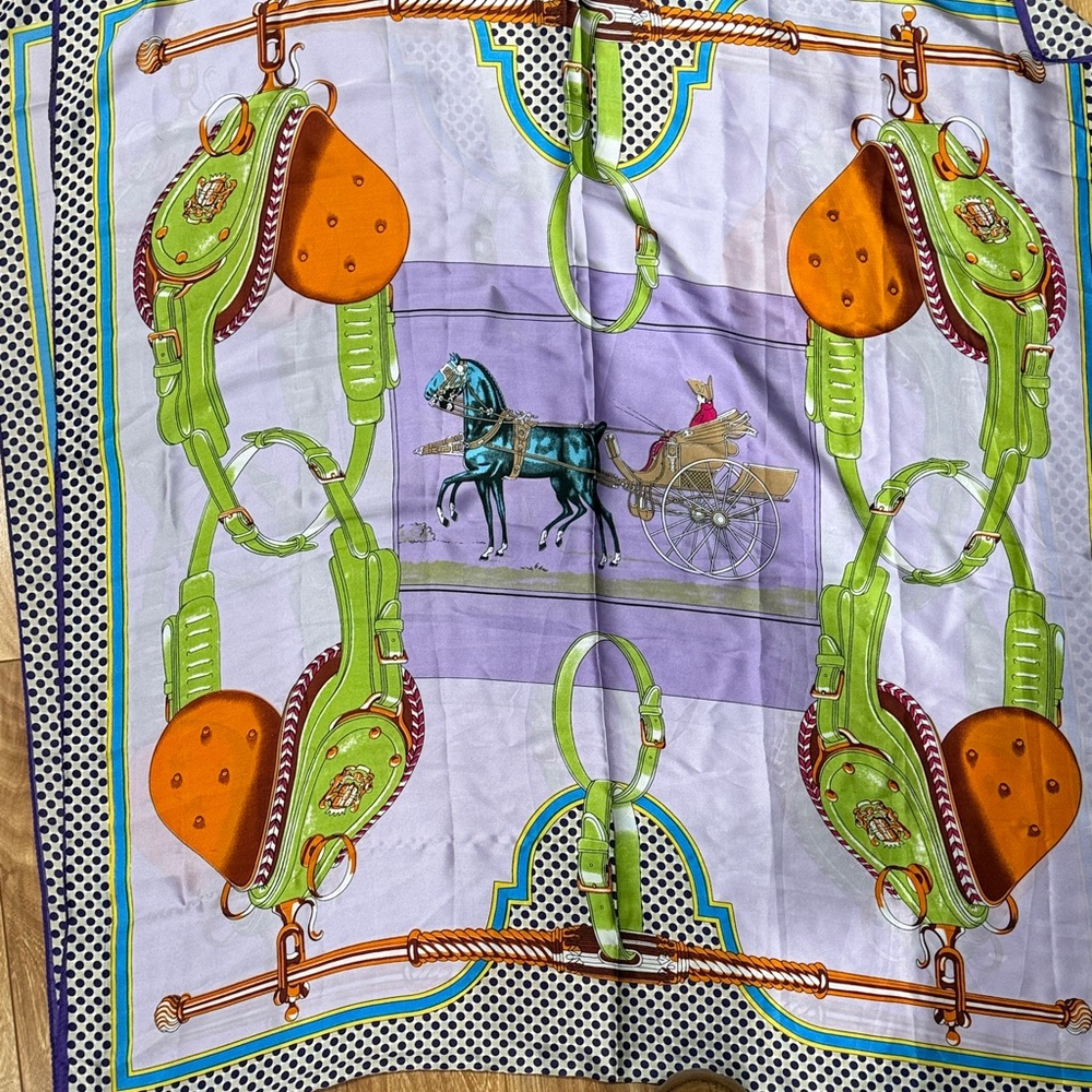 I Hermes like  silk scarf Carrick A Pompe large scarf